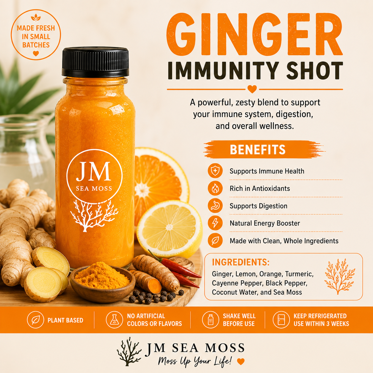 Ginger Immunity Shot – 2 oz